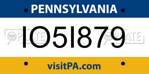 IO5I879 Pennsylvania License Plate