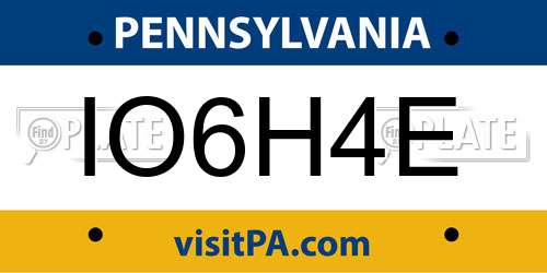 IO6H4E Pennsylvania License Plate