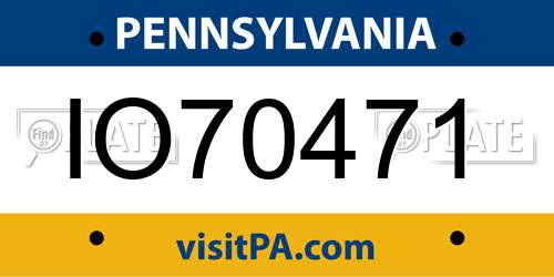 IO70471 Pennsylvania License Plate