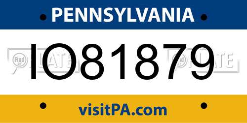 IO81879 Pennsylvania License Plate