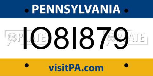 IO8I879 Pennsylvania License Plate