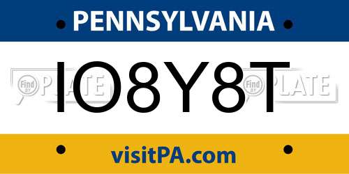 IO8Y8T Pennsylvania License Plate