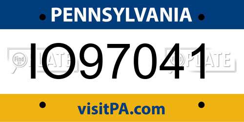 IO97041 Pennsylvania License Plate