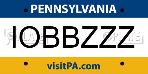 IOBBZZZ Pennsylvania License Plate