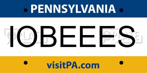 IOBEEES Pennsylvania License Plate