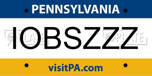 IOBSZZZ Pennsylvania License Plate