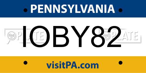 IOBY82 Pennsylvania License Plate