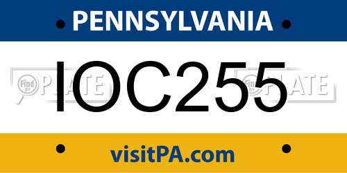IOC255 Pennsylvania License Plate