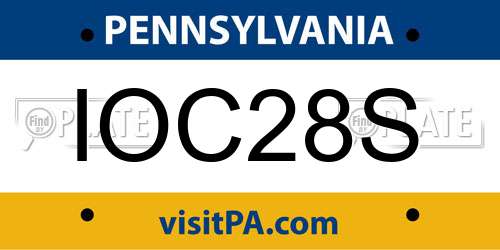 IOC28S Pennsylvania License Plate