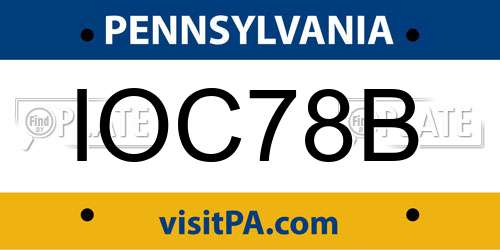 IOC78B Pennsylvania License Plate