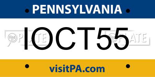 IOCT55 Pennsylvania License Plate