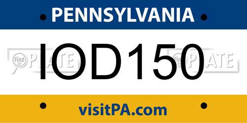 IOD150 Pennsylvania License Plate