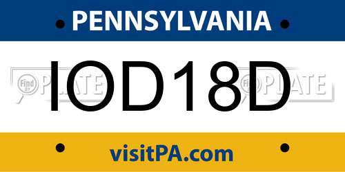 IOD18D Pennsylvania License Plate