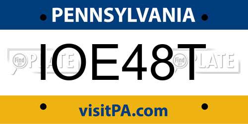 IOE48T Pennsylvania License Plate