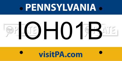 IOH01B Pennsylvania License Plate