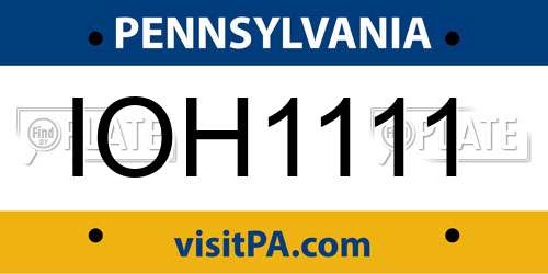 IOH1111 Pennsylvania License Plate