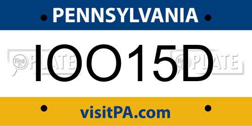 IOO15D Pennsylvania License Plate