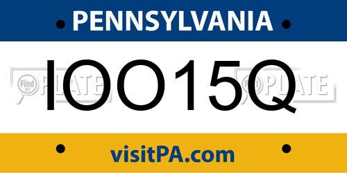 IOO15Q Pennsylvania License Plate