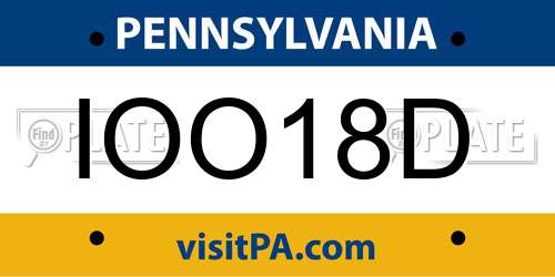 IOO18D Pennsylvania License Plate