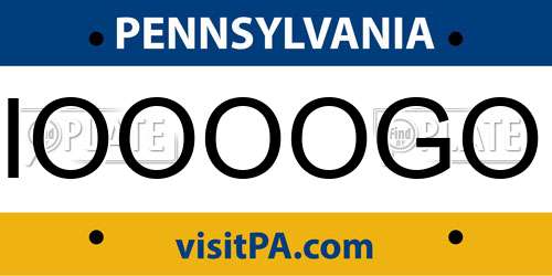 IOOOOGO Pennsylvania License Plate