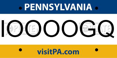 IOOOOGQ Pennsylvania License Plate