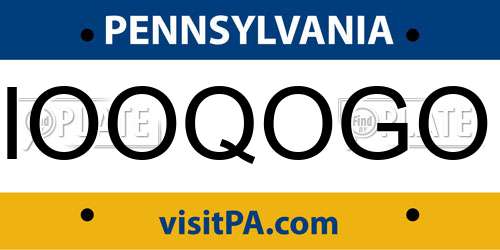 IOOQOGO Pennsylvania License Plate