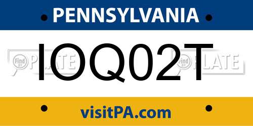 IOQ02T Pennsylvania License Plate