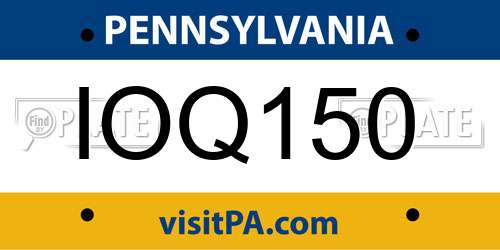 IOQ150 Pennsylvania License Plate