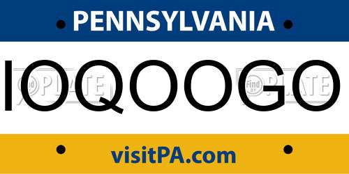 IOQOOGO Pennsylvania License Plate