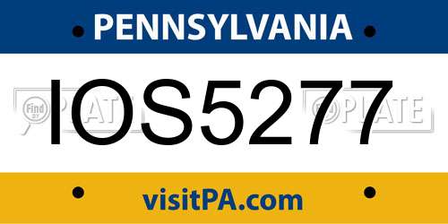 IOS5277 Pennsylvania License Plate