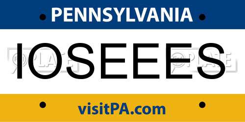 IOSEEES Pennsylvania License Plate