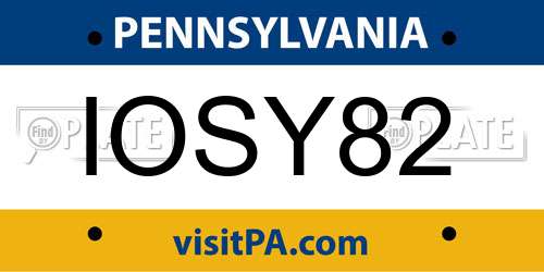 IOSY82 Pennsylvania License Plate