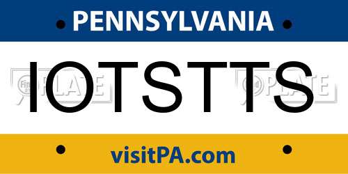 IOTSTTS Pennsylvania License Plate