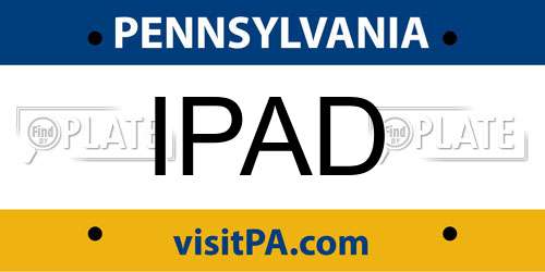 IPAD Pennsylvania License Plate