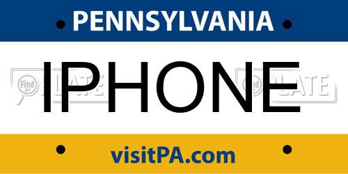 IPHONE Pennsylvania License Plate