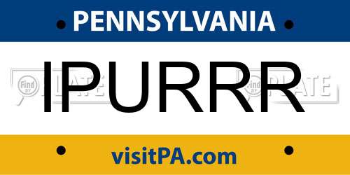 IPURRR Pennsylvania License Plate