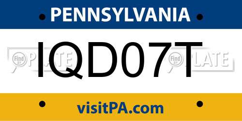 IQD07T Pennsylvania License Plate