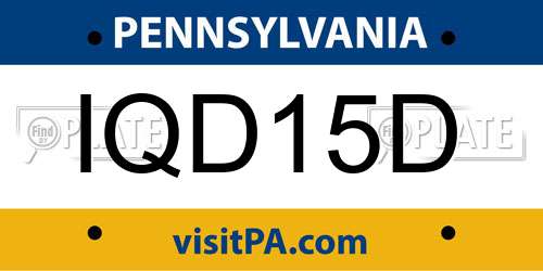 IQD15D Pennsylvania License Plate