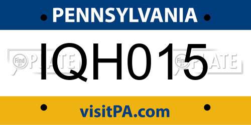 IQH015 Pennsylvania License Plate