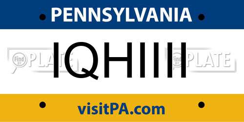 IQHIIII Pennsylvania License Plate