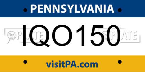 IQO150 Pennsylvania License Plate