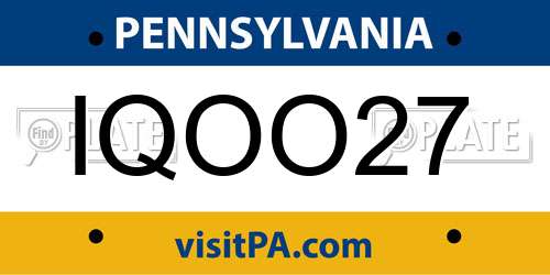 IQOO27 Pennsylvania License Plate