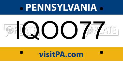 IQOO77 Pennsylvania License Plate