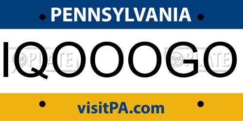 IQOOOGO Pennsylvania License Plate