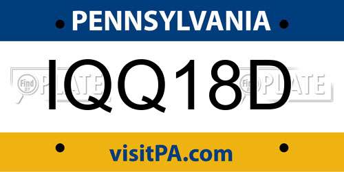 IQQ18D Pennsylvania License Plate