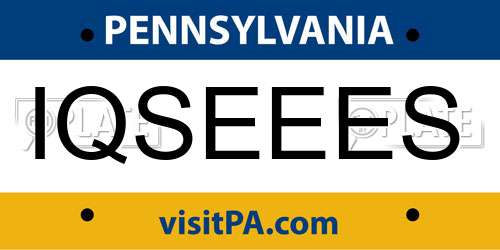 IQSEEES Pennsylvania License Plate