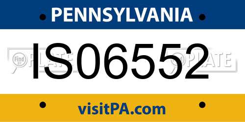 IS06552 Pennsylvania License Plate