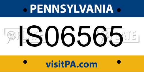 IS06565 Pennsylvania License Plate