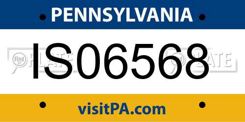 IS06568 Pennsylvania License Plate