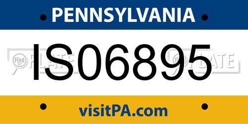 IS06895 Pennsylvania License Plate